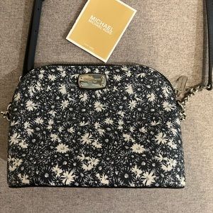 Michael Korea Blue and White Floral Handbag